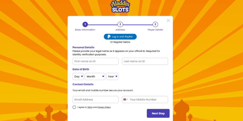 Aladdin Slots Registration