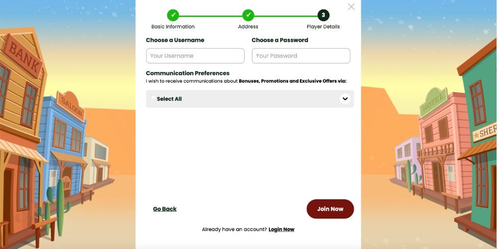 Cozino casino registration 3