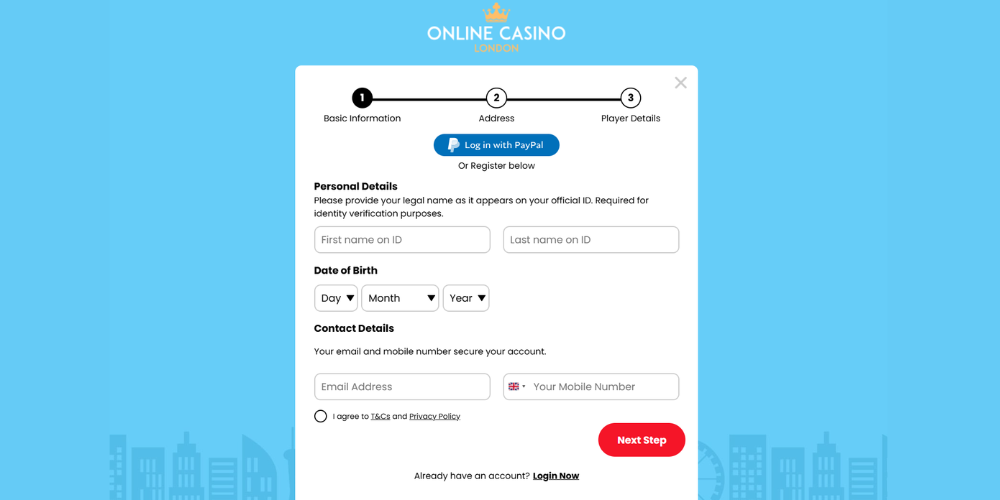 Online Casino London Registration