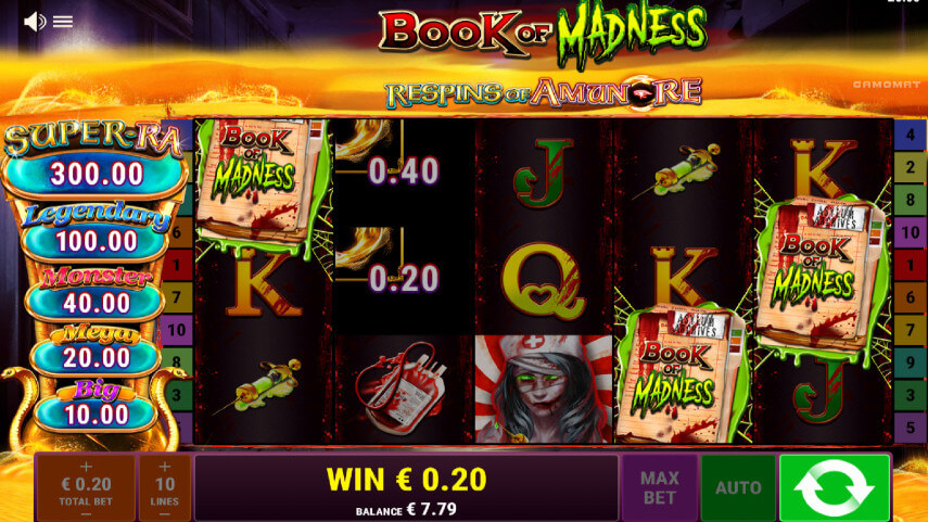 Book of Madness Respins of Amun-Re Slot Review