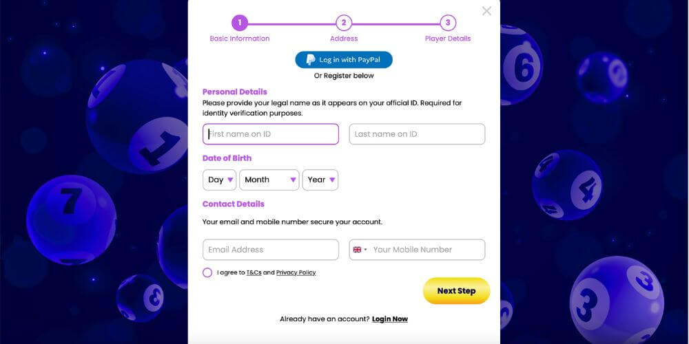 OnlineBingo.co Registration
