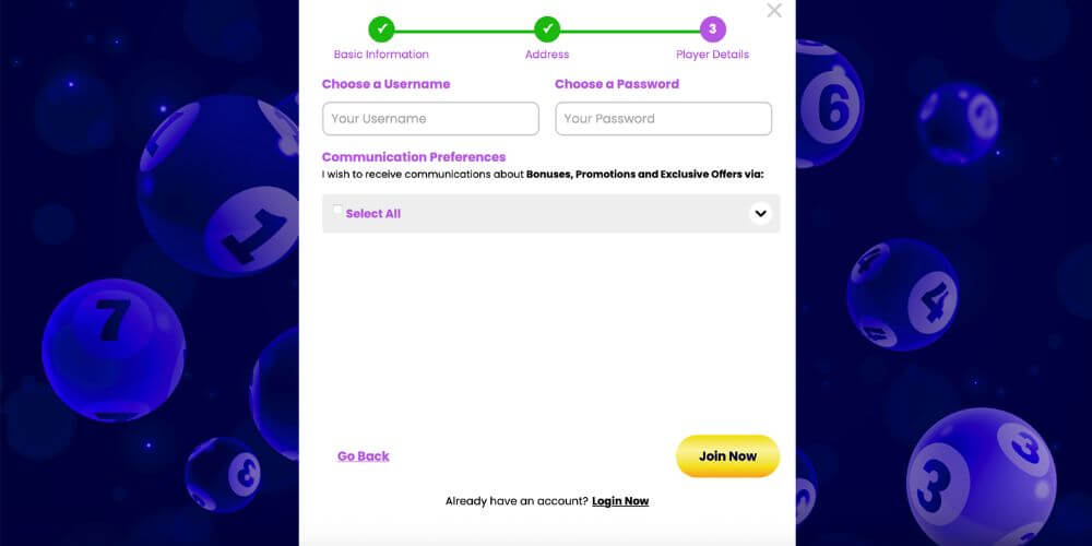 OnlineBingo.co Registration