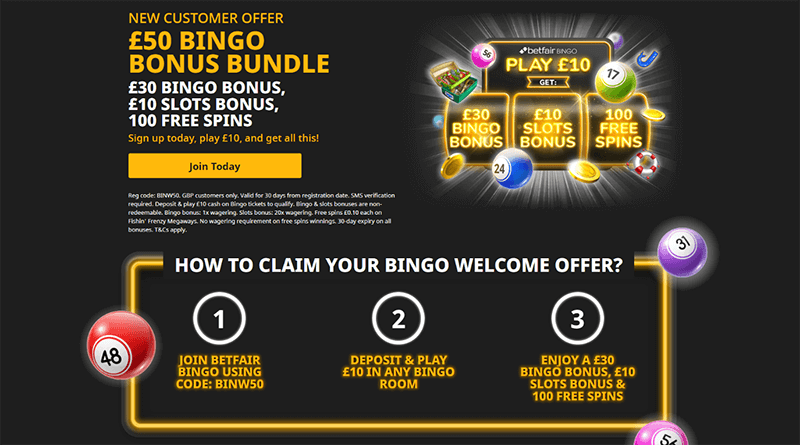 Betfair Bingo Welcome Offer