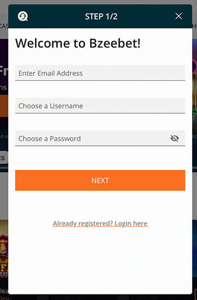 BZeebet Casino Registration