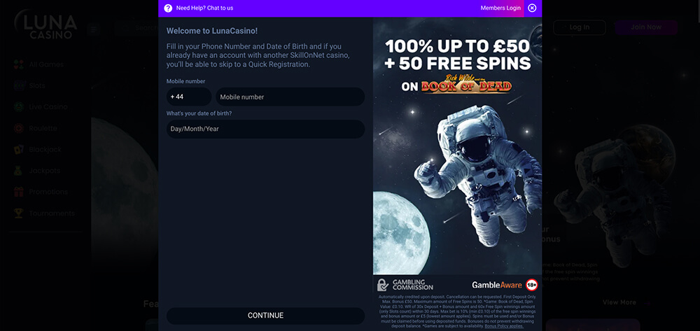 Luna Casino Registration 