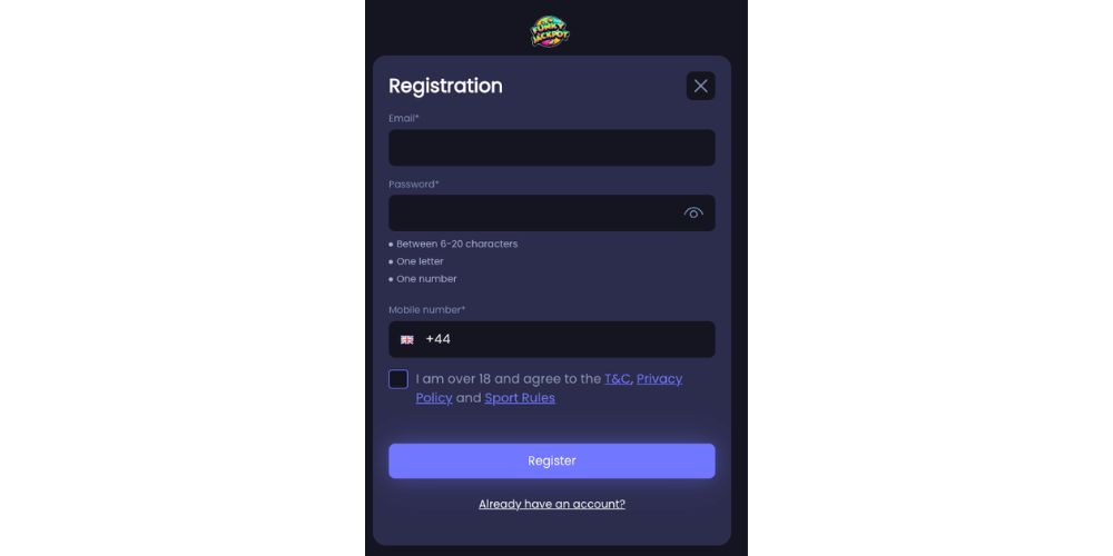 Funky Jackpot Registration  