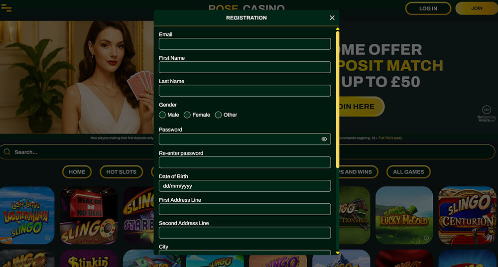 Rose Casino Registration 