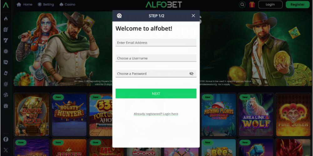 Alfobet Casino registration