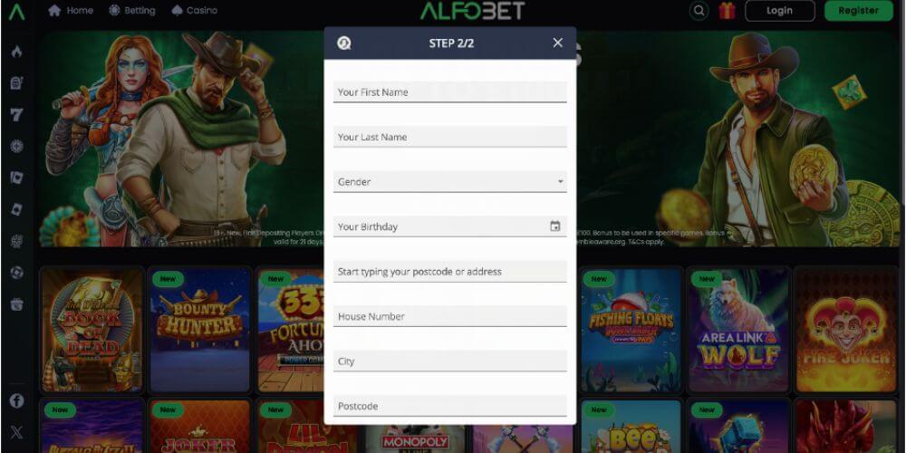Alfobet Casino registration 2
