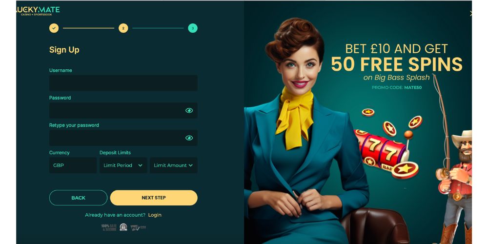 Lucky Mate Casino Review registration