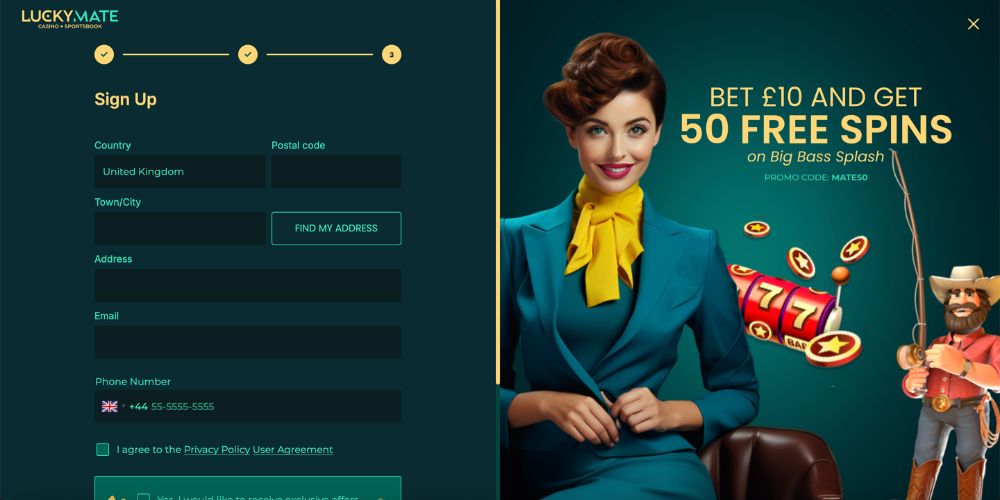 Lucky Mate Casino Review registration