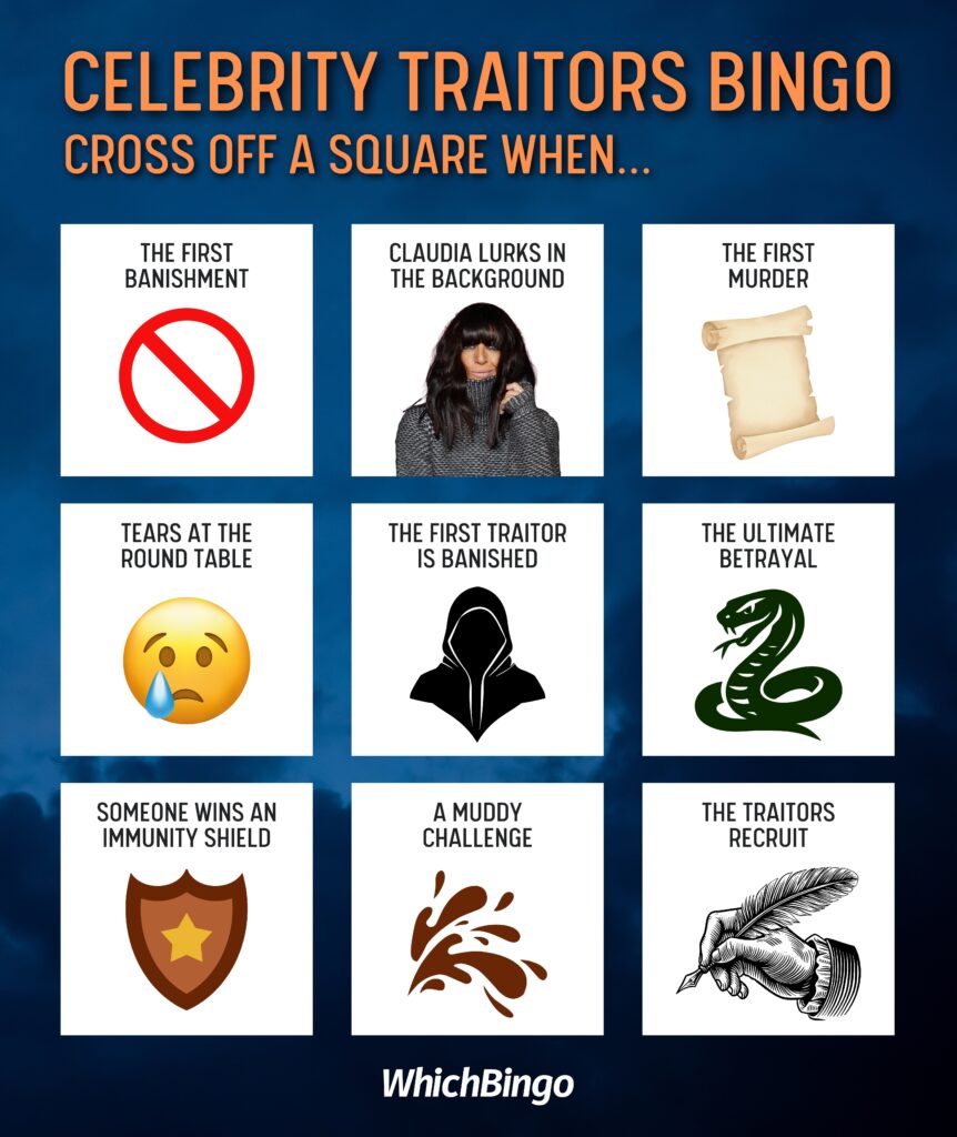 The Celebrity Traitors Bingo Card