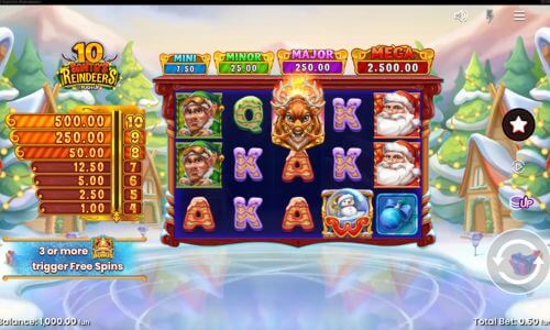 10 Santas Reindeers slot